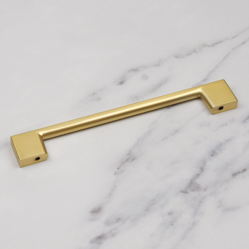 Brushed Brass Slim Square D-Bar Handles, 160mm