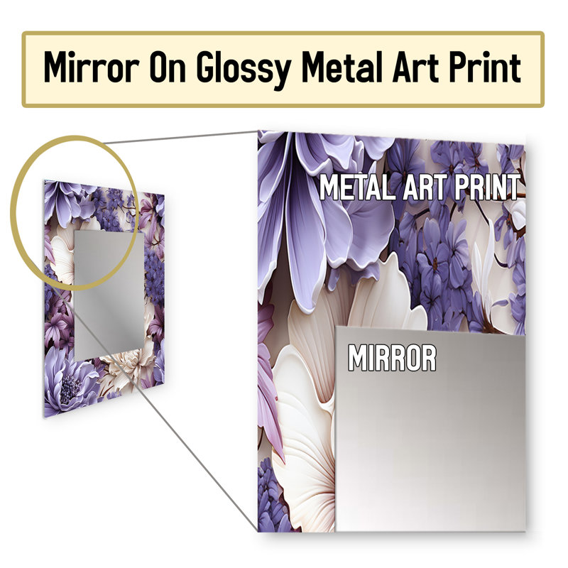 Hudson Coastal Victorian Tranquility Victorian Motif - miroir mural floral, 32 po x 24 po