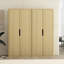Bibliothèque moderne à 5 tablettes avec portes en chêne naturel H 79 "x l 38" Rivington-116164051