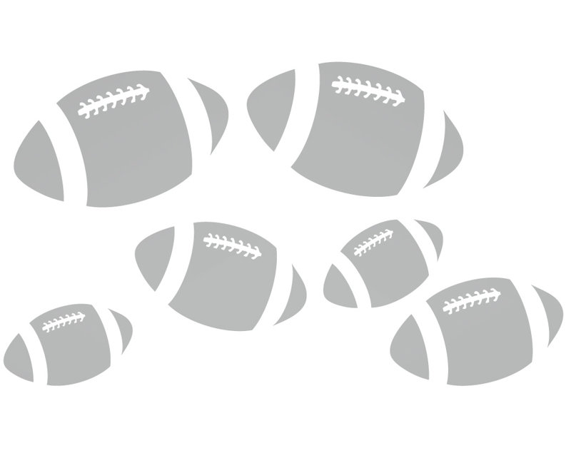 Décalcomanie murale footballs, Argent, H 18 po x l 31 po x P 0,01 po
