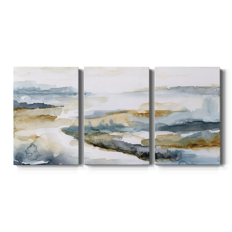 " Estuary I " 3 - Pieces, 48" H x 96" W x 1" D