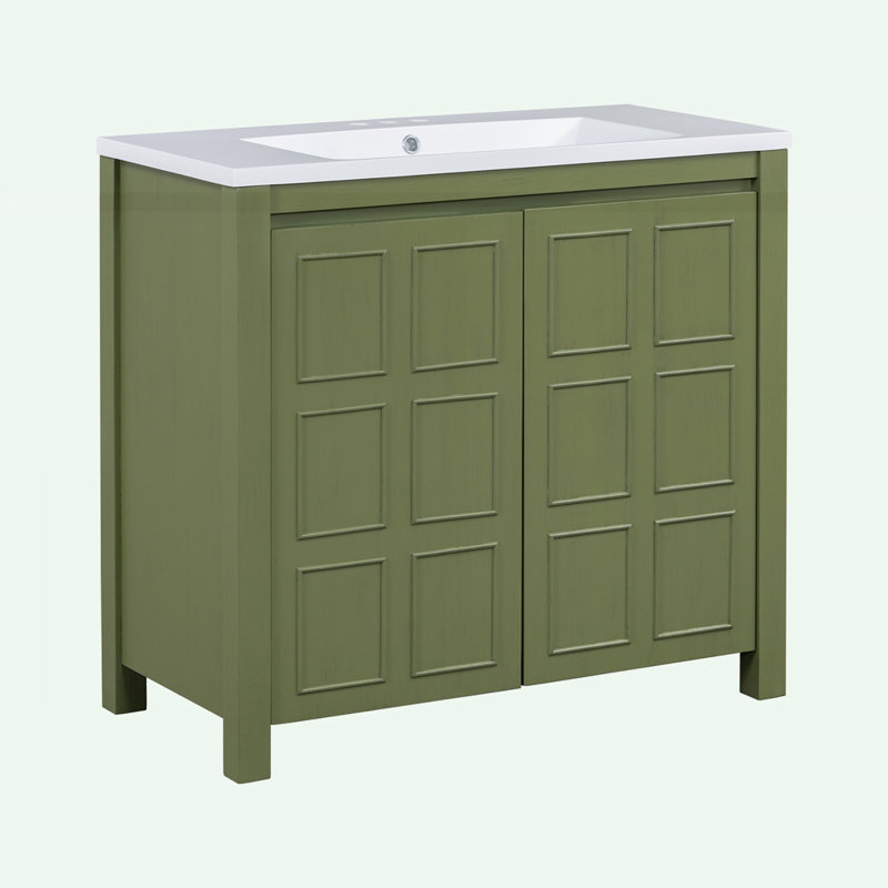 Organisateur de meuble-lavabo avec lavabo Retro, Vert