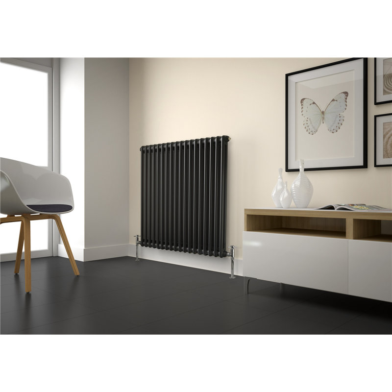 Laser Klassic Vertical Designer Radiator, 4, 600mm (H) x 1190mm (W) x 148mm (D), Grey