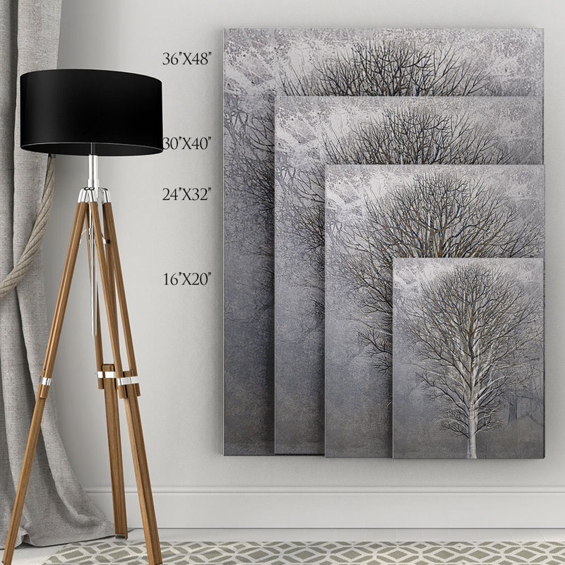 «Silver Tree III» par Mike Calascibetta - impression sur toile, H 24 po x l 32 po x P 1,5 po