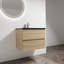 Meuble-lavabo mural 30 po avec lavabo en céramique noire, 2 tiroirs à fermeture en douceur