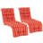 Set of 4 73'' Lounge Chaise Cushion Padded Recliner Cushion Orange-846649208-846649211