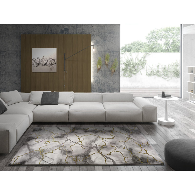 Lindiwe Machine Woven Grey Indoor Rug, Rectangle 120 x 170cm