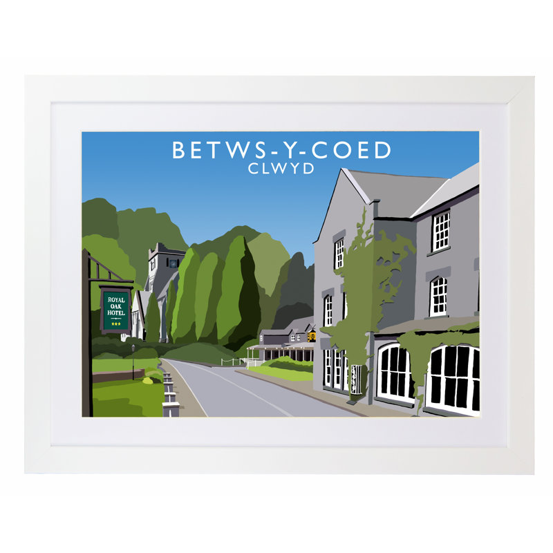Betws-Y-Coed 2 by Richard O'Neil - Print, Black Wood Frame, 44 cm H x 54 cm W x 2.2 cm D