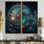 Bioluminescent Spiral Oceanic Astrolabe II - art mural bleu