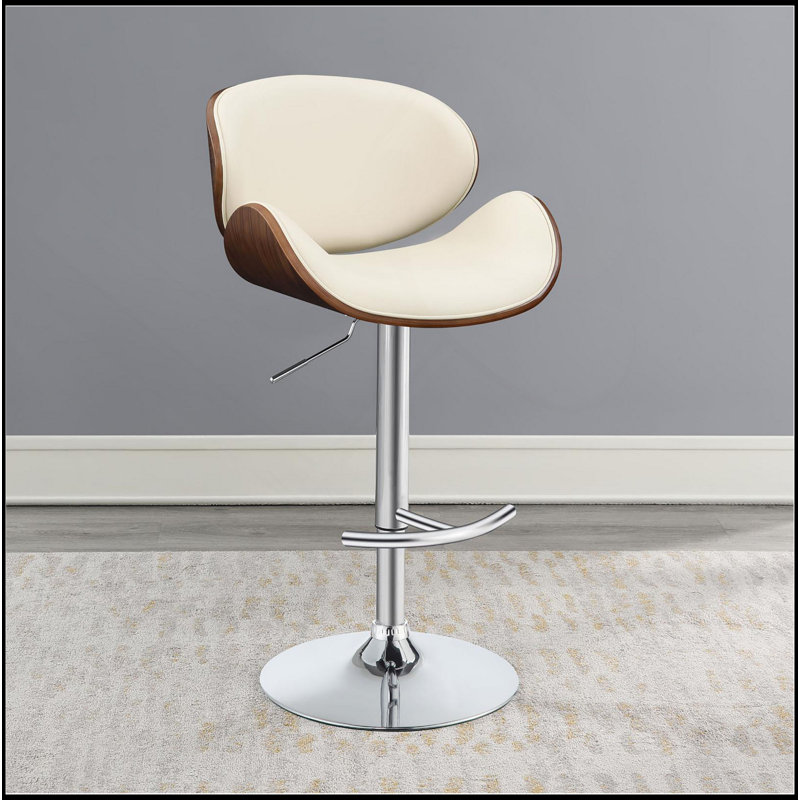  Adjustable Bar Stool, Ivory