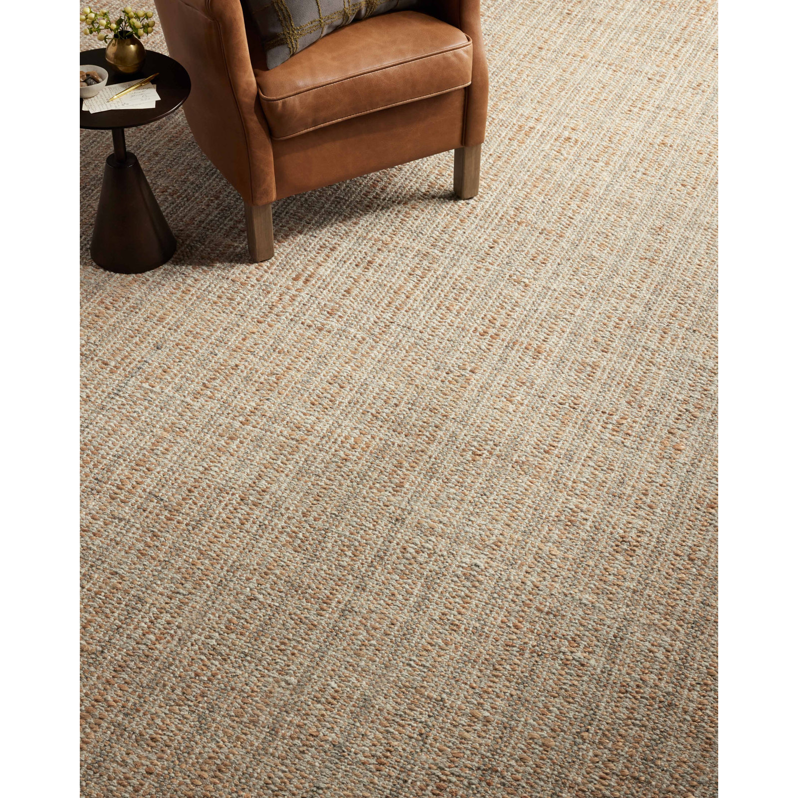 Jean Stoffer x Loloi Cornwall Light Grey Jute Rug, Rectangle 3'6" x 5'6"