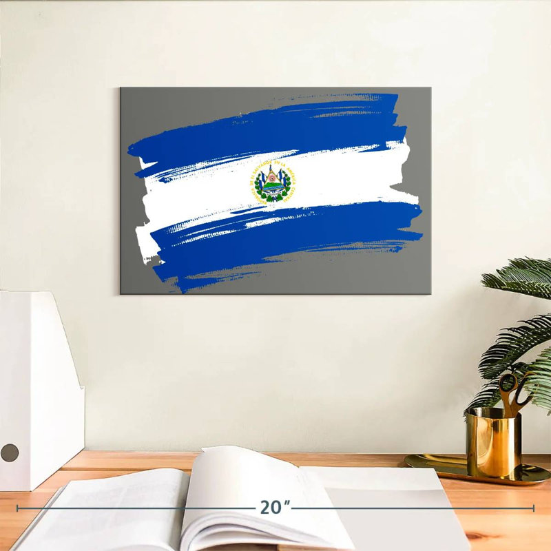 Drapeau du Salvador brossé, H 8 po x l 12 po