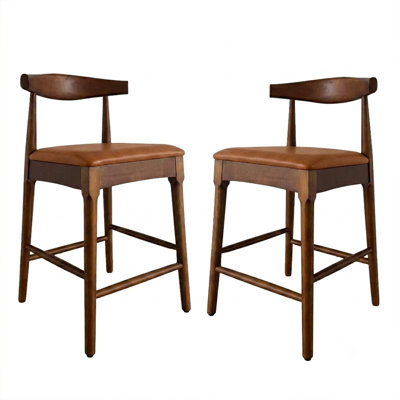 Tabouret de bar avec siège en cuir PU 2PK
