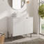 Meuble-lavabo autoportant avec lavabo 30 po avec 2 portes, lavabo en céramique blanc et comptoir blanc Carrara-1633232630