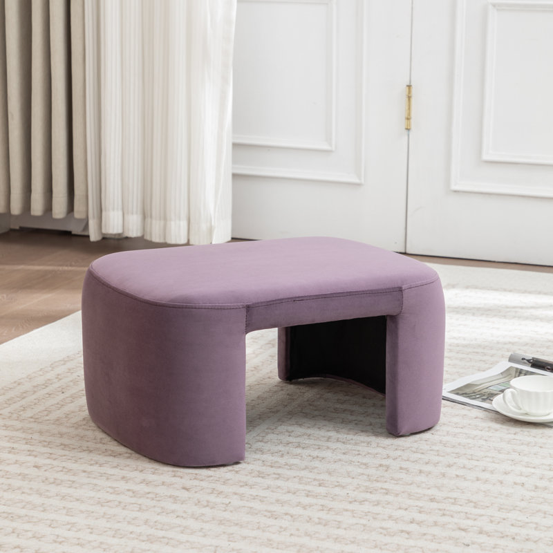 Havenhill Velvet Ottoman, Purple, Velvet