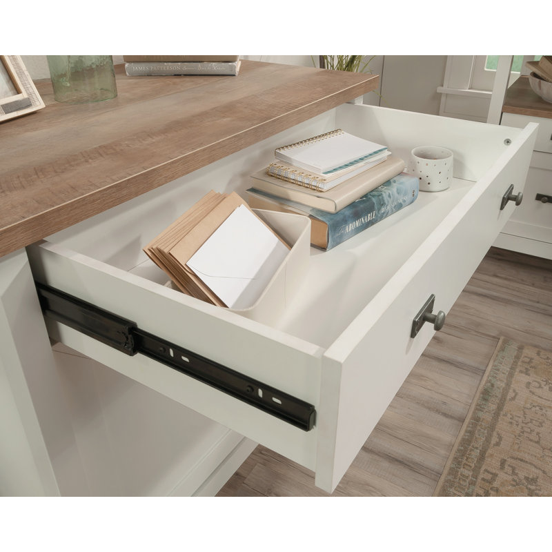 White MDF Office Library Base Cabinet with Adjustable Shelving