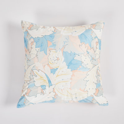 Floral Pink Blue Throw Pillow 20"