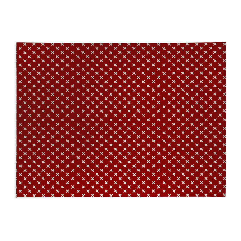 Tapis de cuisine à profil bas Criss Cross, Rectangulaire 4 pi x 6 pi, Rouge canneberge