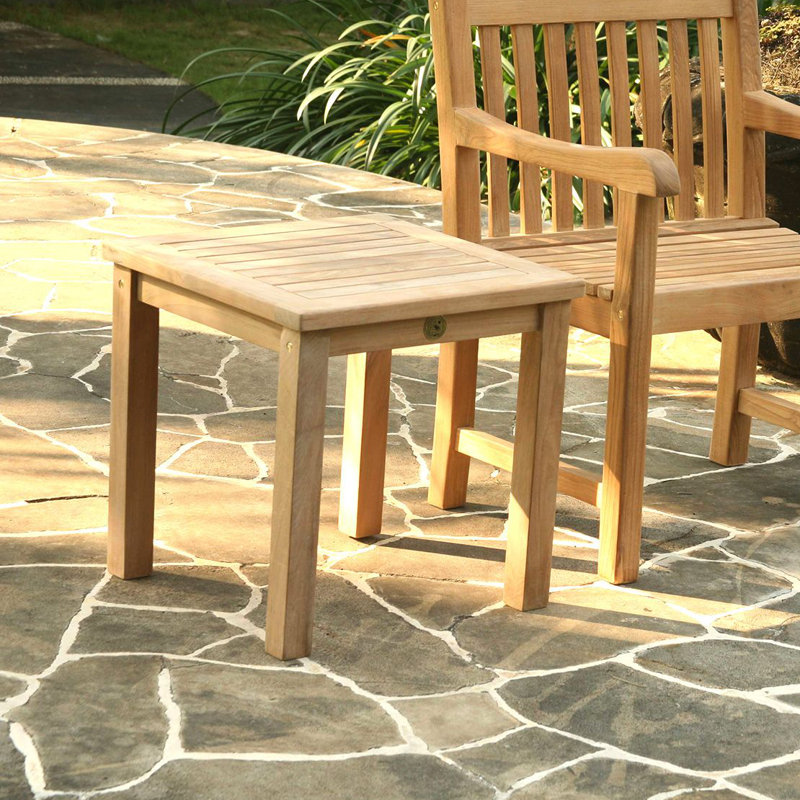 Kamden Square Teak Outdoor Side Table , 20'' in. W 20'' in. D