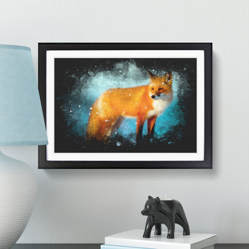 The Red Fox - Picture Frame Graphic Art Print, 24cm H x 33cm W x 2cm D, Black Framed