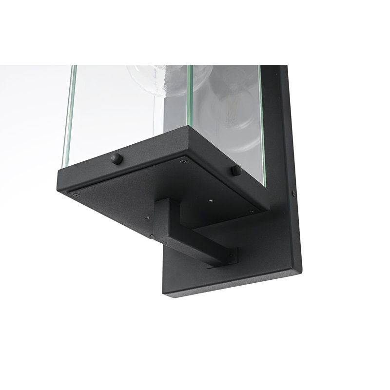 Keaton Outdoor Wall Sconce in Black, 17" H x 7" W x 9" D