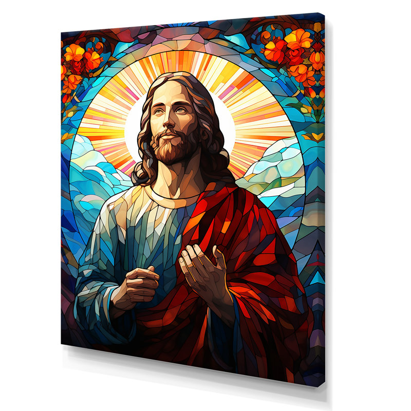 Christianisme, Portrait de Jésus-Christ, art mural sur toile, Toile tendue, H 40 po x l 30 po x P 1,5 po