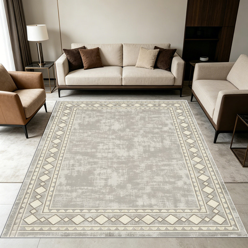 1PC Vintage Persian Blue Bohemian Geometric Floral area rugs for Living Room, Soft and Comfortable, Suitable for all seasons, easy-to-maintain, machine washable Indoor floor mat, Under Table Farmhouse suitable for dining room, bedroom, hallway.