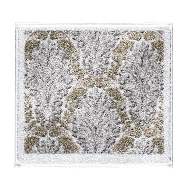 Tapis pour salle de bain Tompkins, Beige / Blanc
