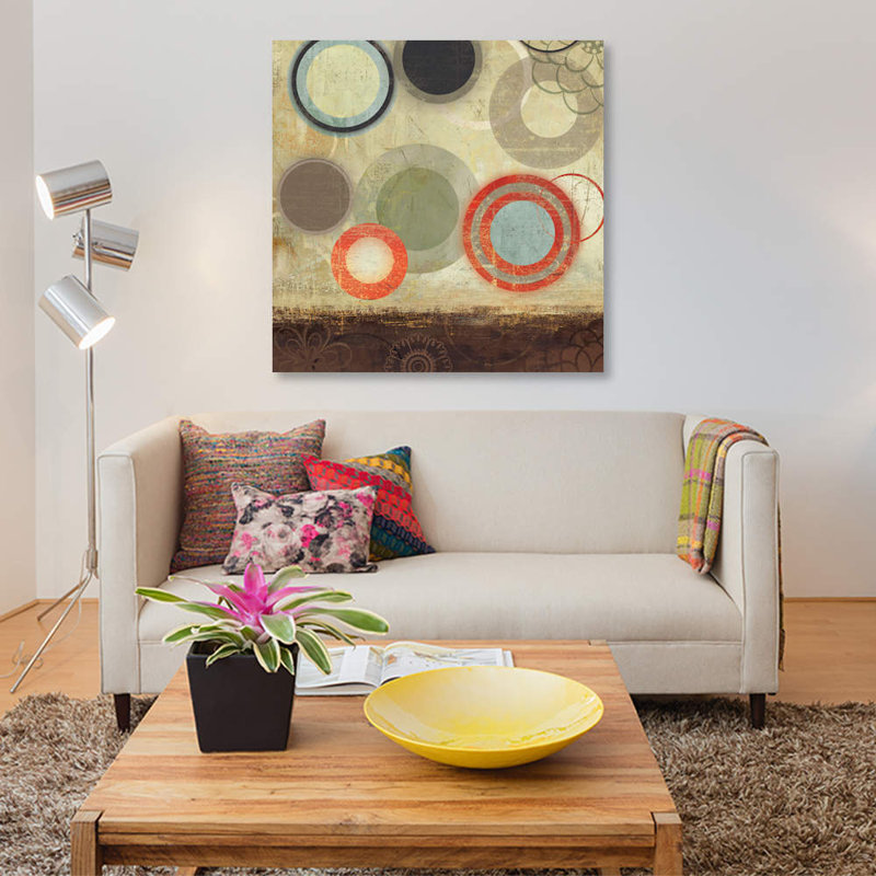 «Circles I» par PI Studio - reproduction d'art sur toile tendue, H 12 po x l 12 po x P 0,75 po
