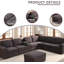 Canapé modulaire en flanelle configurable avec repose-pieds de 136 po de largeur 136 po-465220295