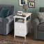 11.75" Narrow End Table With Charging Station - Slim Side Table With 2 Fabric Drawers & USB Ports - White Nightstand For Small Spaces-286661934