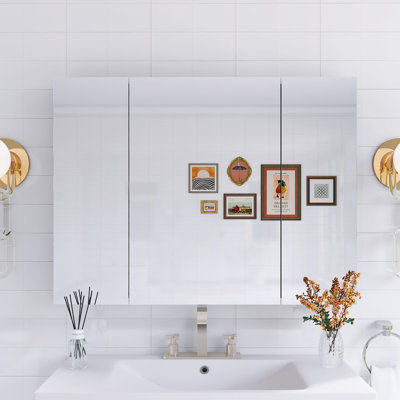 Rectangular Aluminum Medicine Cabinet With Mirror