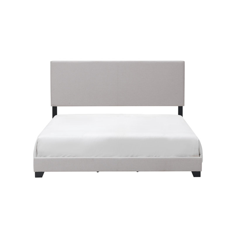 Lit tapissier standard à profil bas Beckville, Très grand, Gris chaleureux