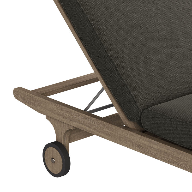 Chaise longue d'extérieur en teck Saratoga, Gris