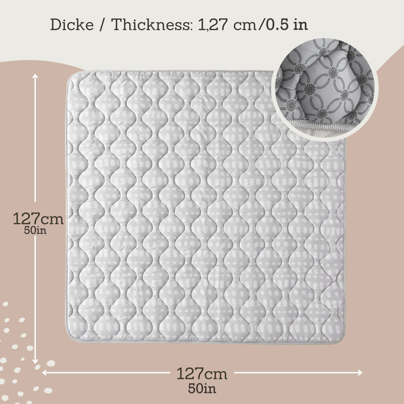 Tapis de jeu matelassé Hakuna: - 50 po carré, couverture de sol douce et rembourrée, chambre de bébé, envers antidérapant, ramper et jouer, bébés et tout-petits