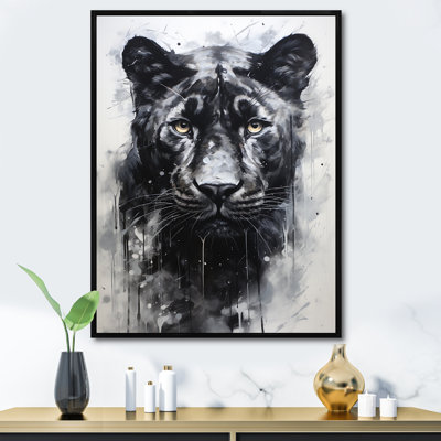 Portrait de panthère noir et blanc