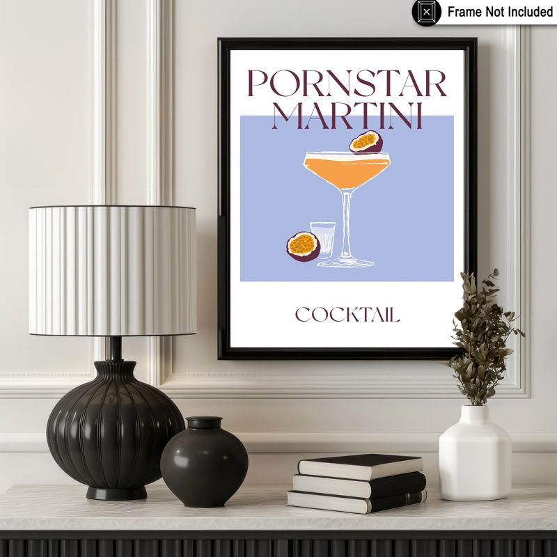 Pornstar Martini Cocktail, Unframed, Poster, 12"H x 16"W