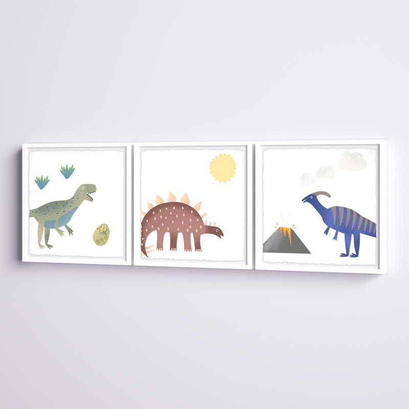 «Lindbergh Dinosaur Obsession Diptych», ensemble de 3 reproductions encadrées, H 32 po x l 32 po x P 1,5 po