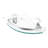 (2 Pack) Bathroom Floating Glass Shelf Corner Aluminum Glass Shelf with Rail Wall Mount Silver