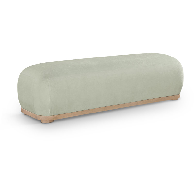 Banc en tissu Calum Chenille, Tissu chenille menthe, Natural