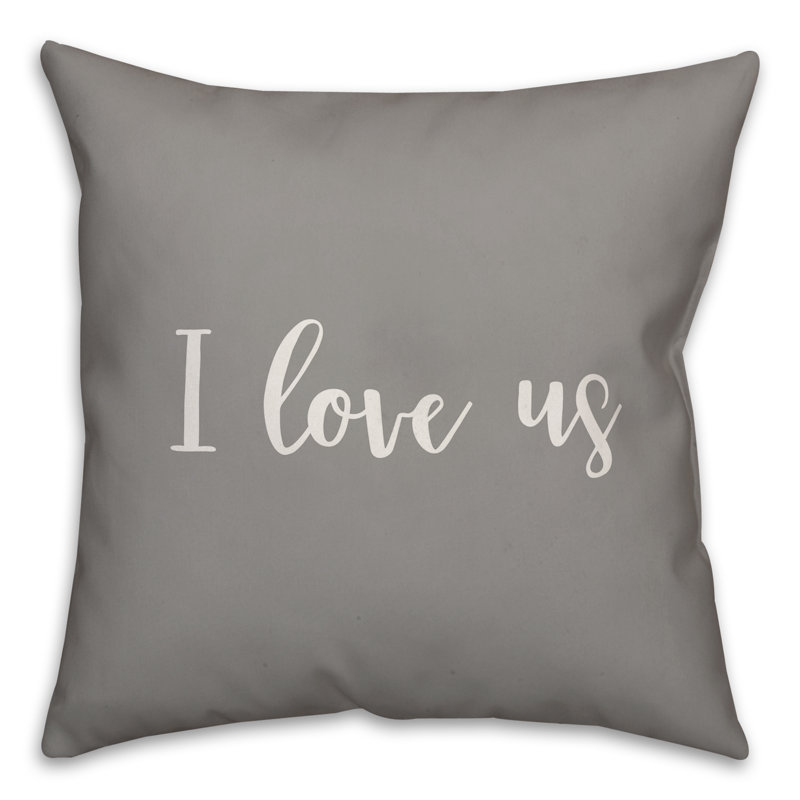  Coussin décoratif I Love us, Gris, Coussin et housse de coussin