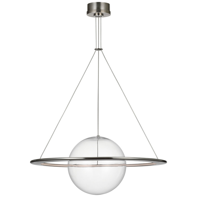 Barbara Barry Cosmos 28" Ring and Orb Chandelier, Pewter