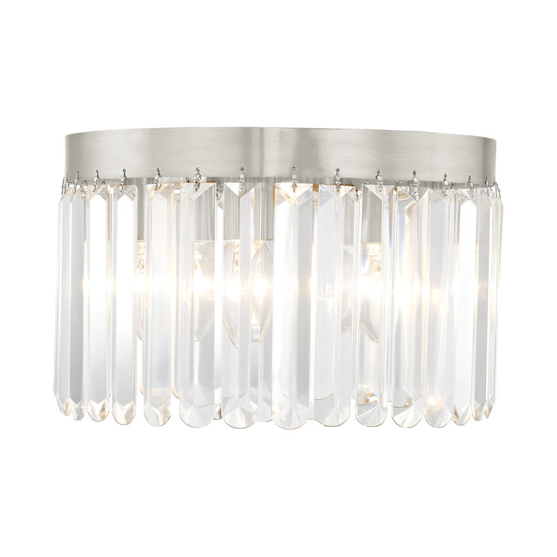 Plafonnier encastré 4 lumières 13,25 po Caroline, Nickel brossé