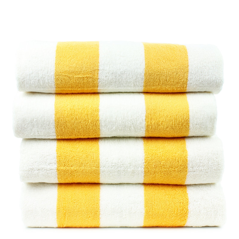 Ensemble de serviettes de bain 4 pièces 100% coton Isiah pool, Jaune
