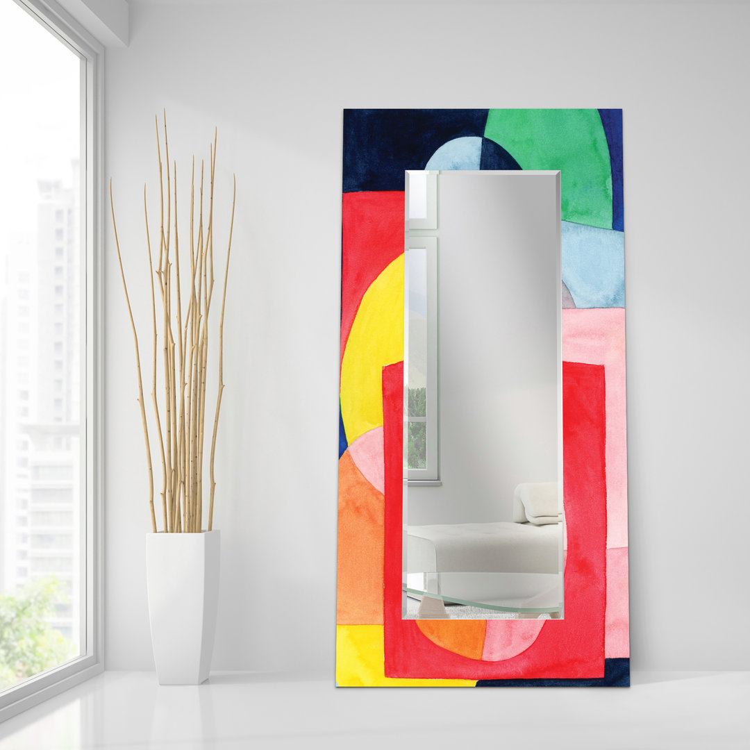 Anabia Colorful Modern & Contemporary Rectangular Beveled Art Wall Mirror Wrought Studio™ 