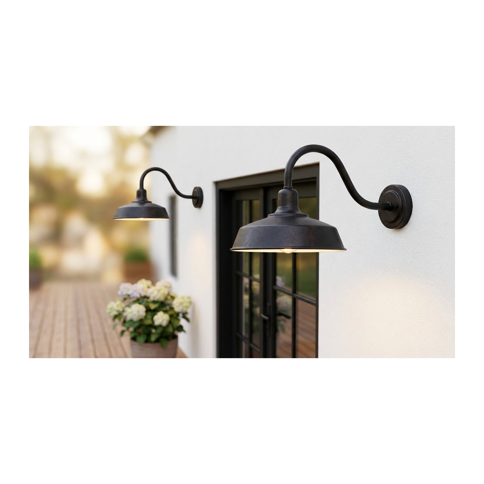 Blakeston Single Light Bell Outdoor Wall Light, Black, 13.5" H x 14" W x 14" D, No
