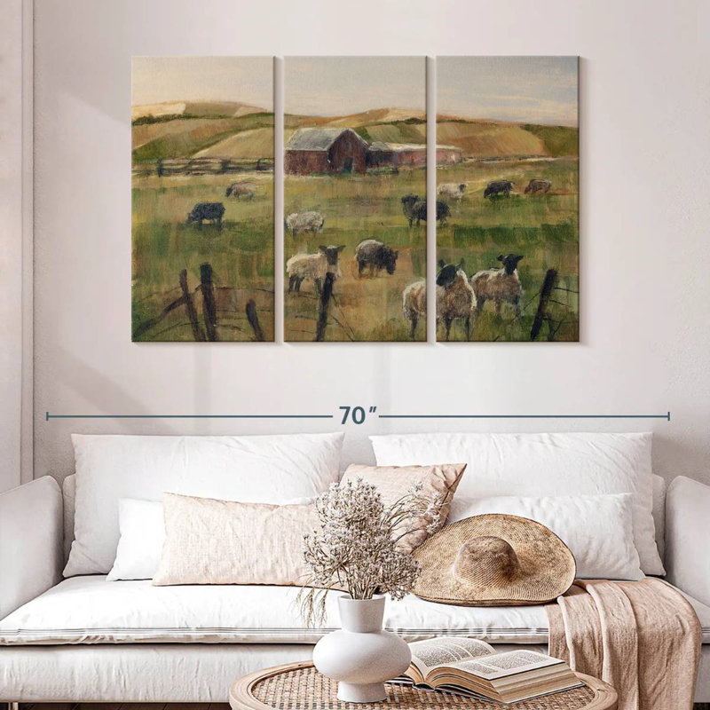 Alvord Moutons qui paissent I, H 32 po x l 50 po