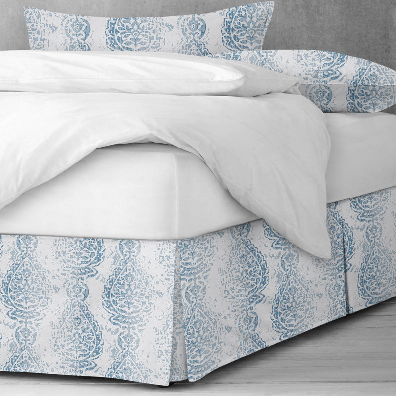 Prasanna Ecru Ecru Queen Bed Skirt 15" Drop, California King, 15", Ecru