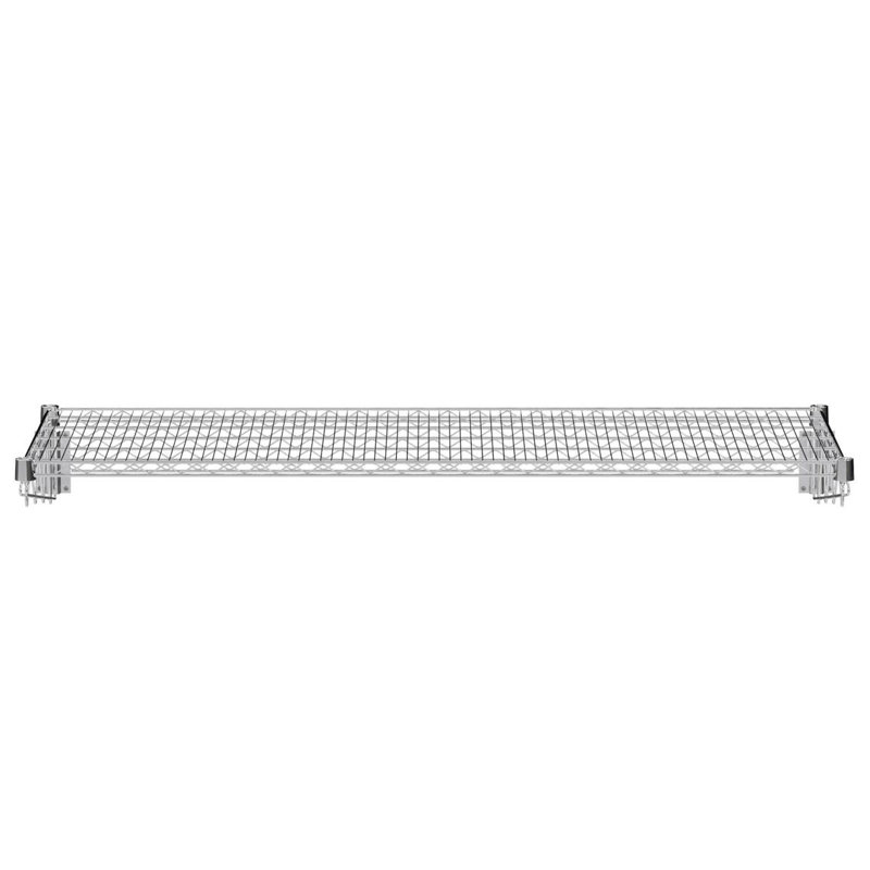 Chrome Wire Wall Mount Shelf, 8" H x 60" W x 24" D