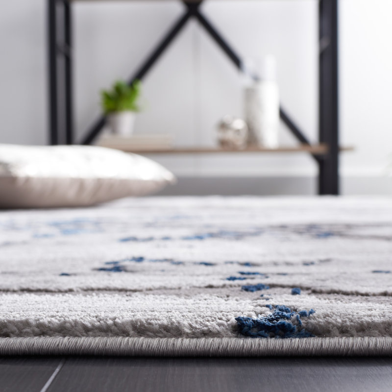 Craft 800 Area Rug In Grey / Blue, Round 6'7"